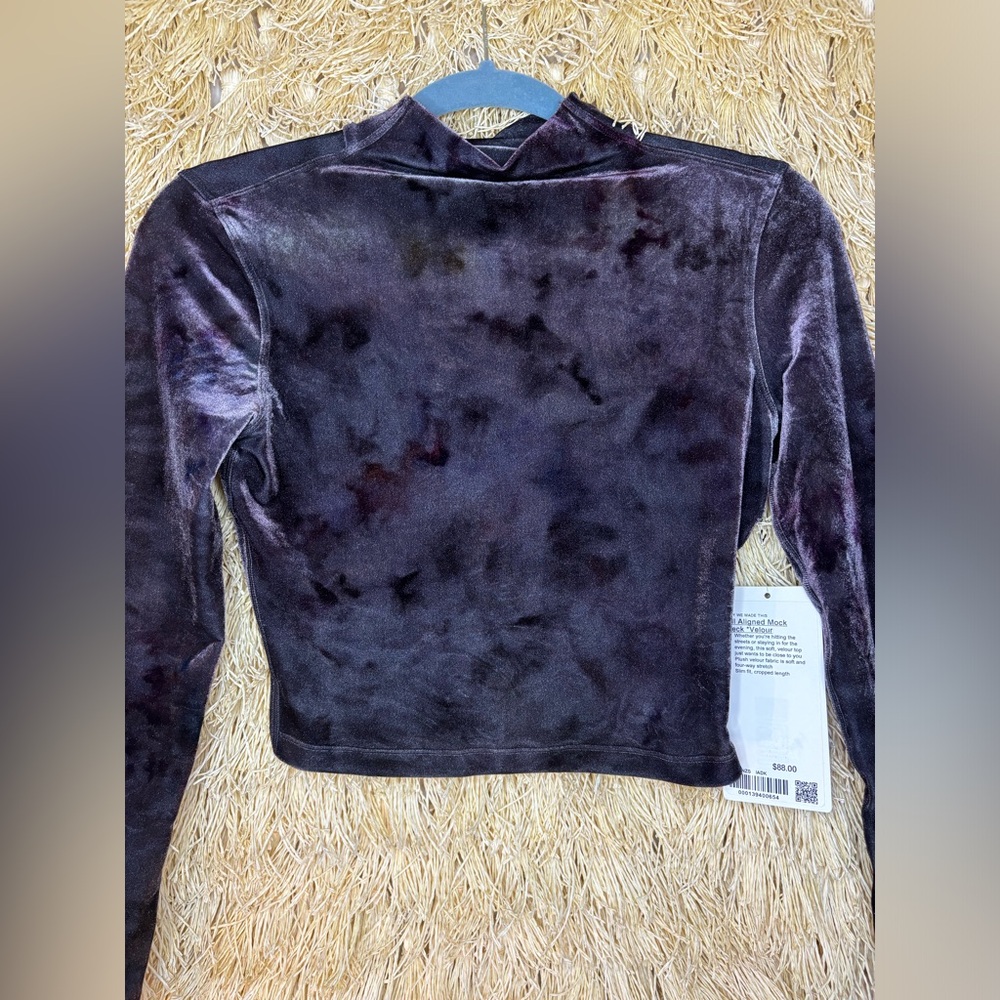 Lululemon✨NWT✨All Aligned Long Sleeve✨Crushed Velvet Interstellar Dark Grey✨4 - Picture 9 of 16